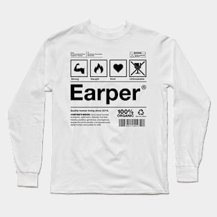 Earper Shipping Label - Wynonna Earp - Black Font Long Sleeve T-Shirt